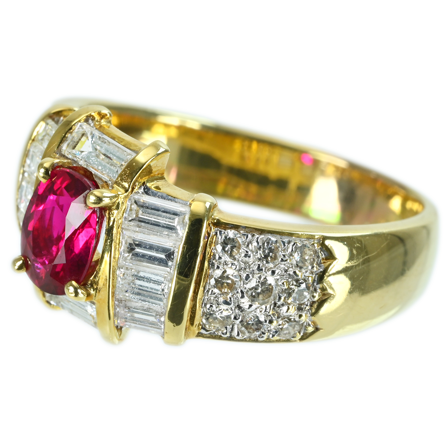 ルビーリング K18YG R0.875ct D1.30ct - 画像 (3)