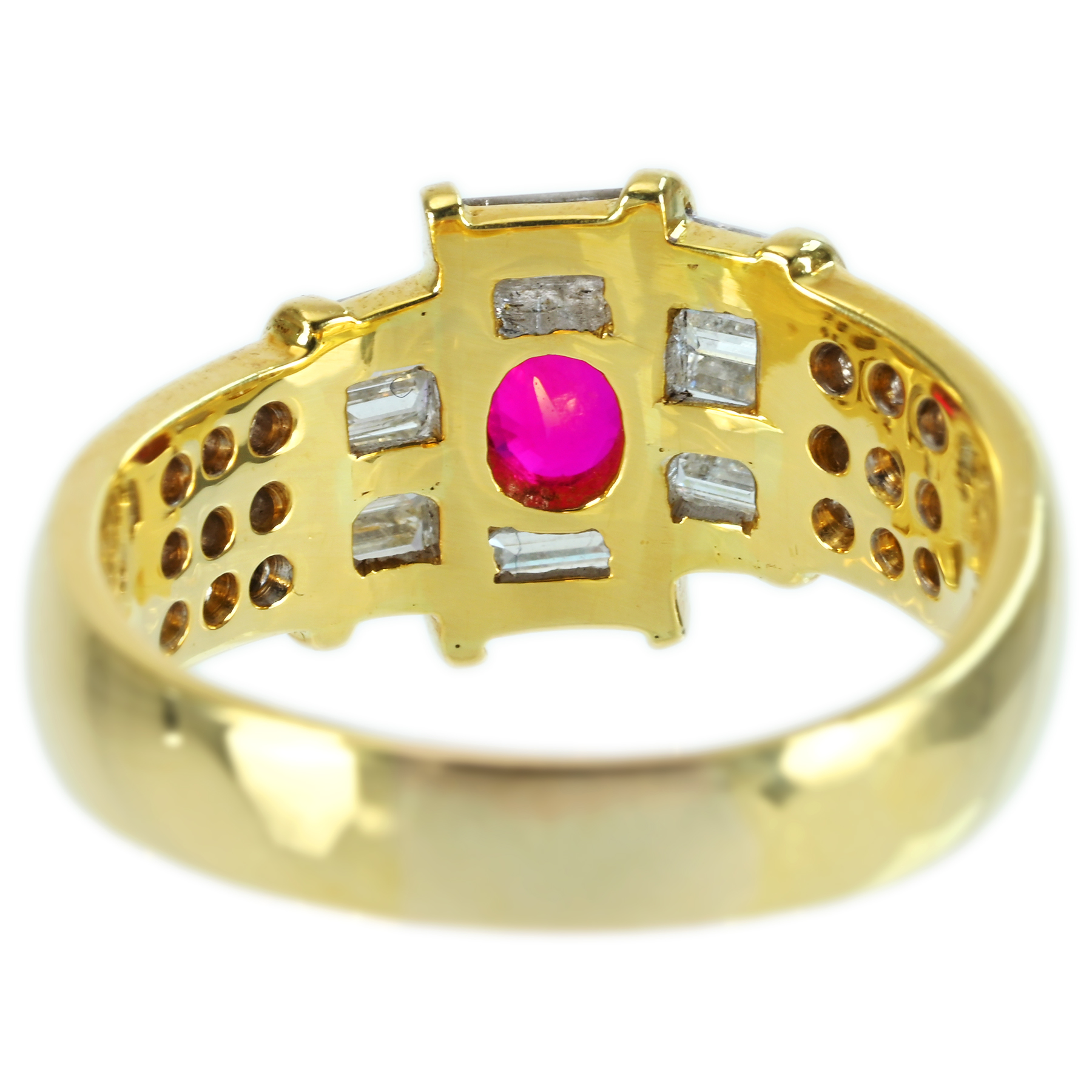 ルビーリング K18YG R0.875ct D1.30ct - 画像 (5)