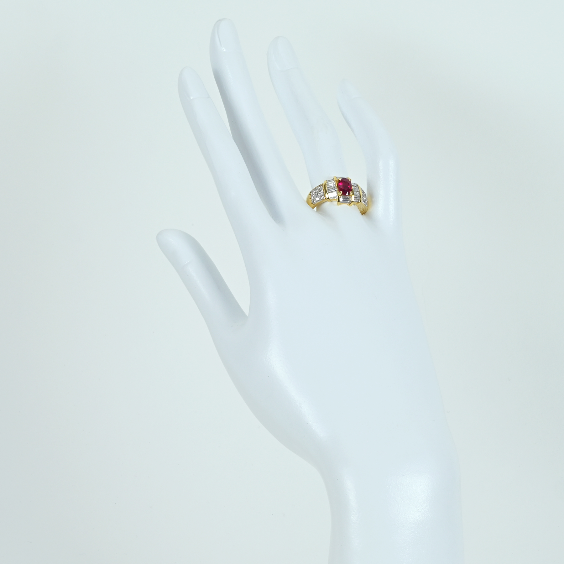 ルビーリング K18YG R0.875ct D1.30ct - 画像 (6)