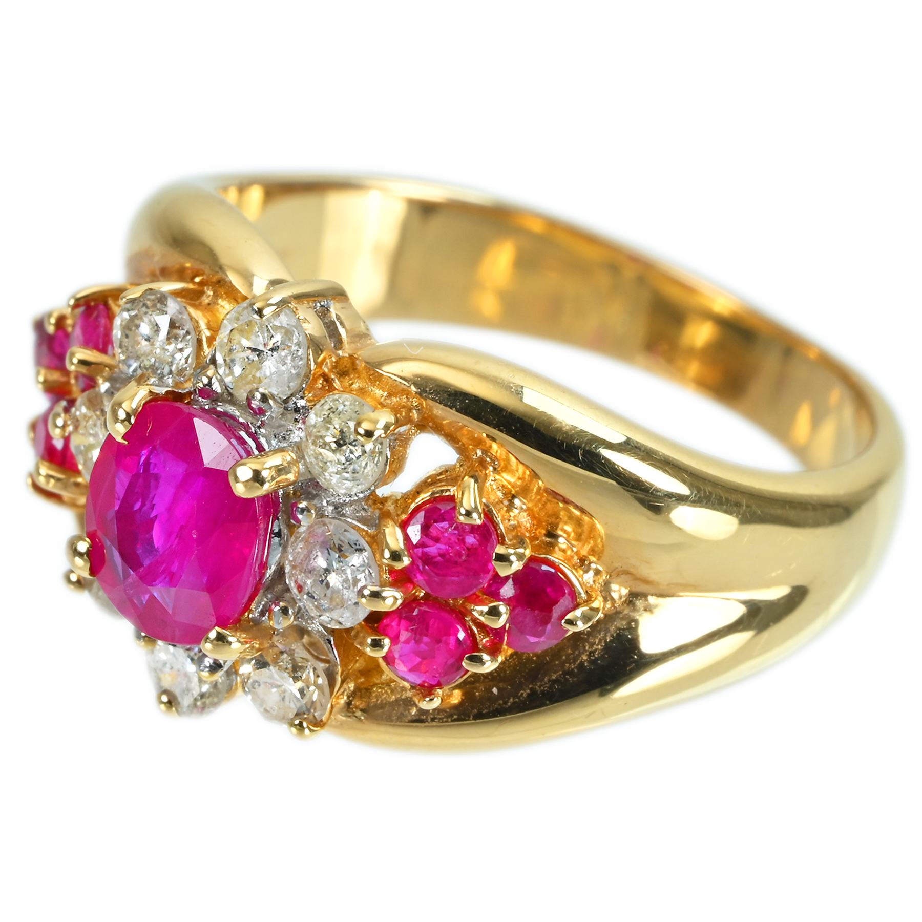 ルビーリング K18YG R1.15ct D0.45ct - 画像 (3)