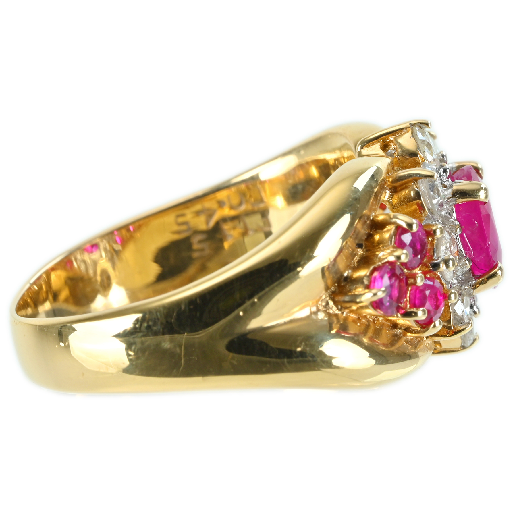 ルビーリング K18YG R1.15ct D0.45ct - 画像 (4)