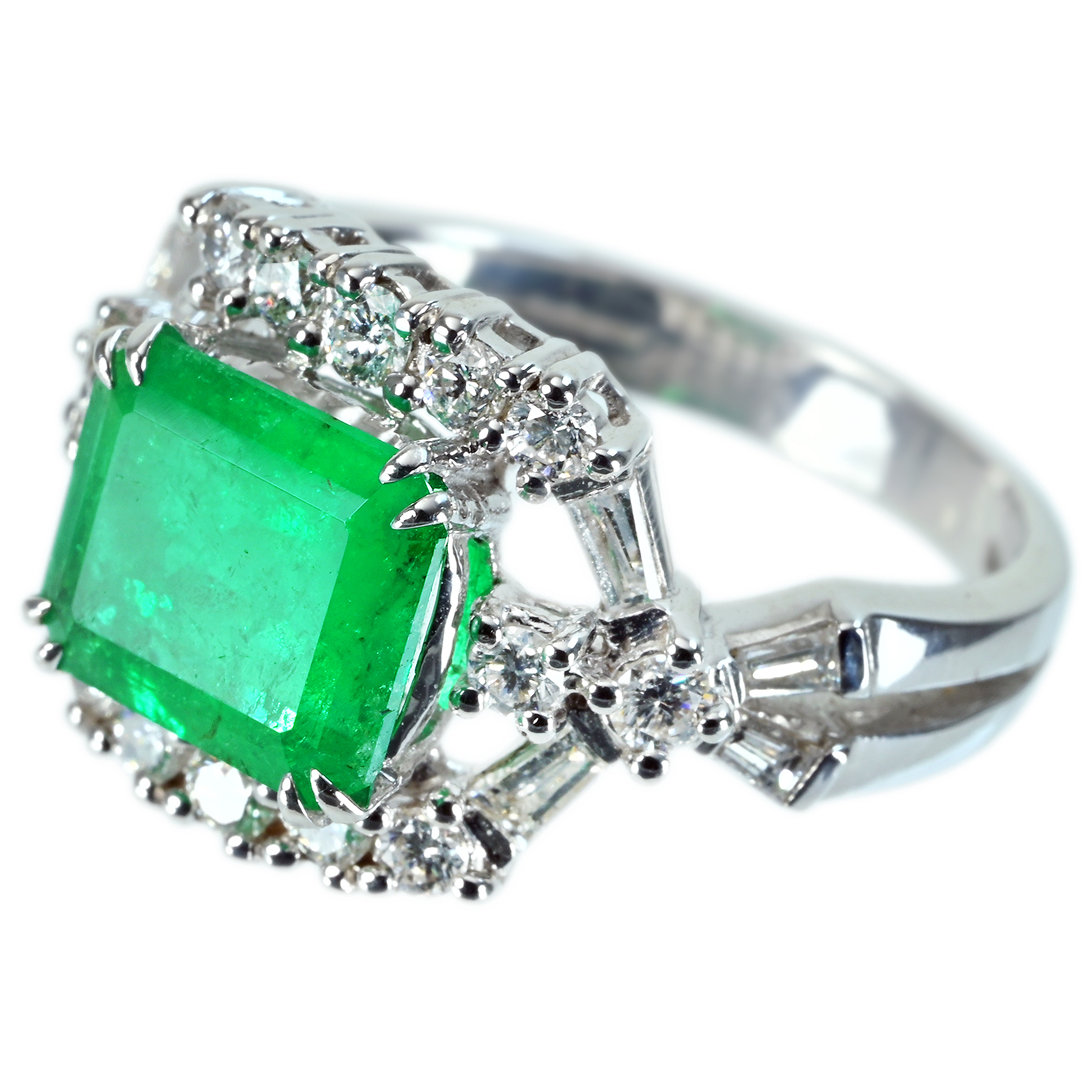 エメラルドリング K18WG E2.218ct D0.86ct - 画像 (3)